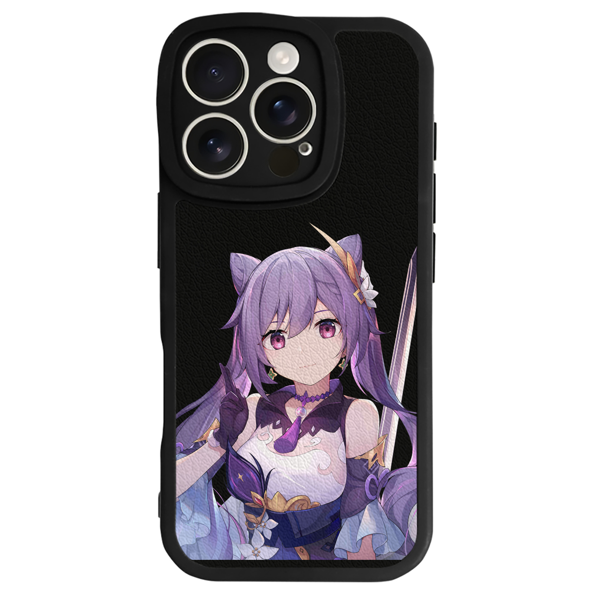 げんし神 刻晴 こくせい genshin Kokusei 【iPhone 16シリーズ対応】シリコンスマホケース（レザー調） 材質：シリコン